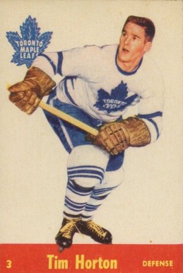 1955 Parkhurst Quaker Oats Tim Horton #3 Hockey Card