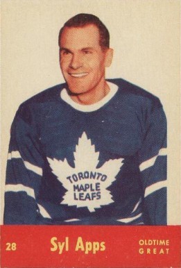 1955 Parkhurst Quaker Oats Syl Apps #28 Hockey Card