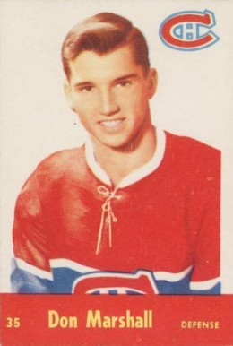 1955 Parkhurst Quaker Oats Don Marshall #35 Hockey Card