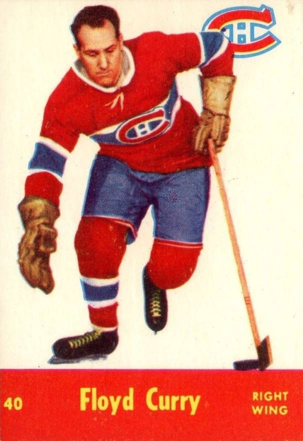 1955 Parkhurst Quaker Oats Floyd Curry #40 Hockey Card