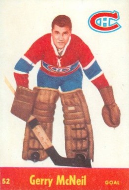 1955 Parkhurst Quaker Oats Gerry McNeil #52 Hockey Card