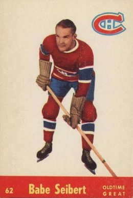 1955 Parkhurst Quaker Oats Babe Seibert #62 Hockey Card