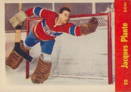 1955 Parkhurst Quaker Oats Jacques Plante #50 Hockey Card