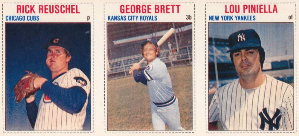 1979 Hostess Reuschel/Brett/Piniella # Baseball Card