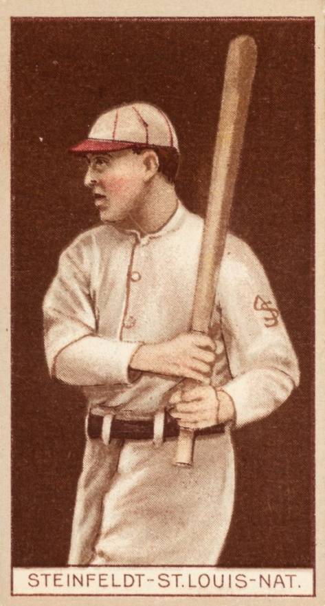 1912 Brown Backgrounds Common back STEINFELDT-ST.LOUIS-NAT. # Baseball Card