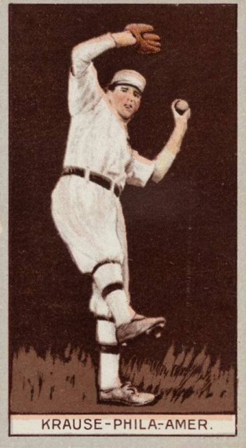 1912 Brown Backgrounds Common back Harry Krause # Baseball Card