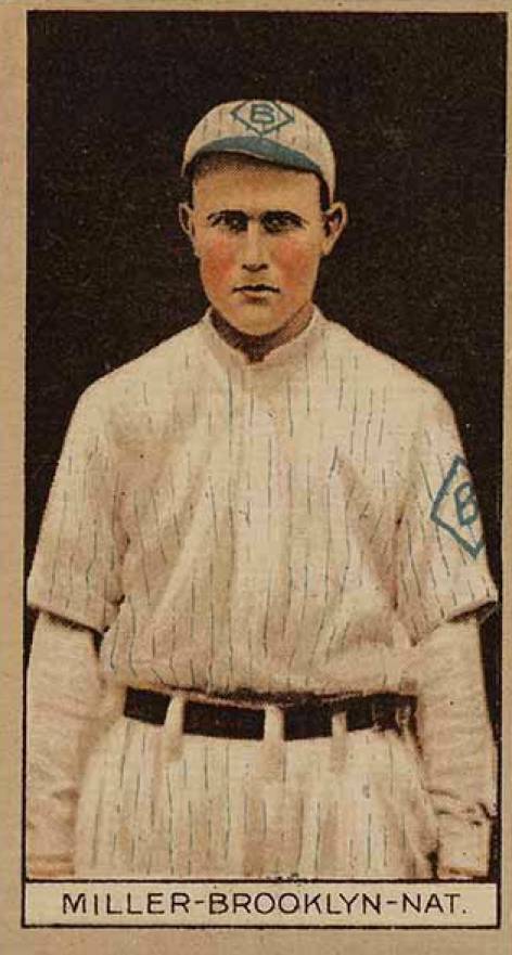 1912 Brown Backgrounds Common back Otto Miller # Baseball Card