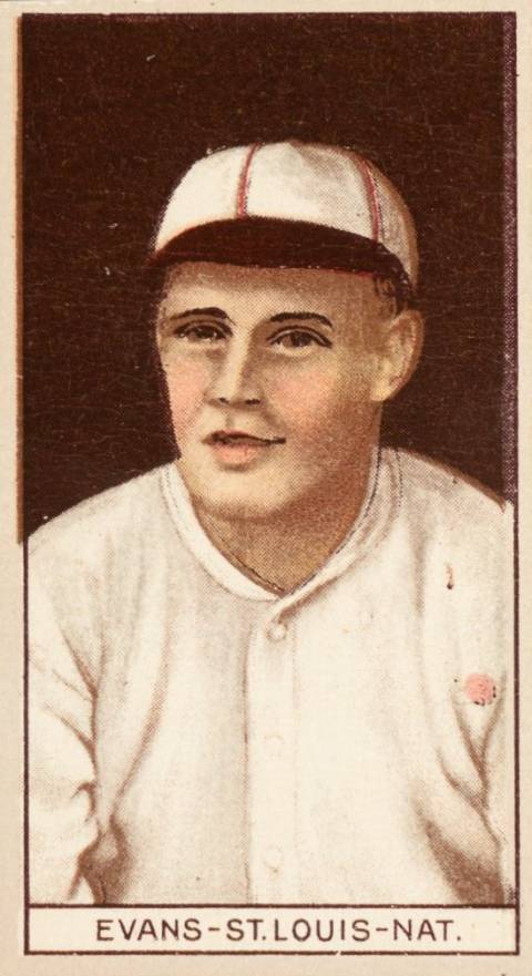 1912 Brown Backgrounds Common back EVANS-ST. LOUIS-NAT. # Baseball Card