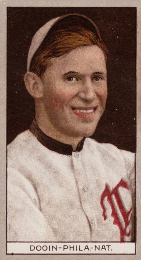 1912 Brown Backgrounds Common back DOOIN-PHILA.-NAT. # Baseball Card