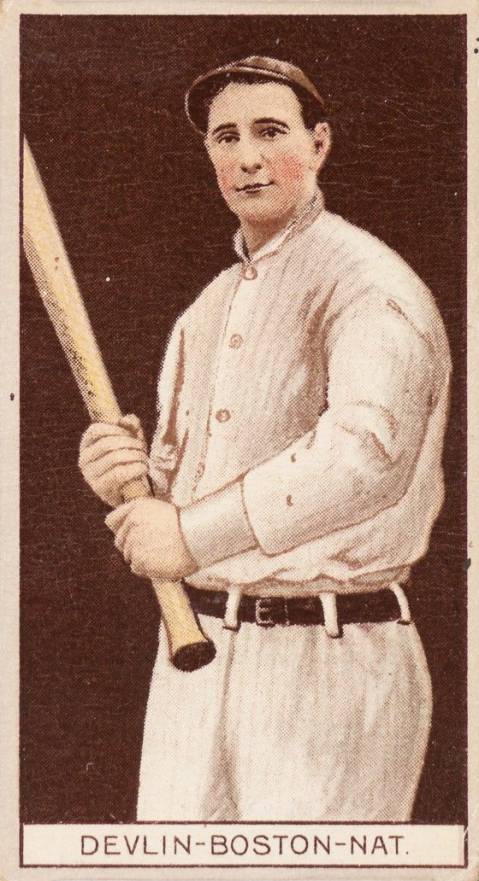 1912 Brown Backgrounds Common back DEVLIN-BOSTON-NAT. # Baseball Card