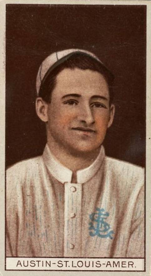 1912 Brown Backgrounds Common back AUSTIN-ST. LOUIS-AMER. # Baseball Card