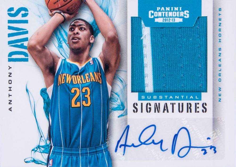 2012 Panini Contenders Substantial Signatures Materials Anthony Davis #42 Basketball Card