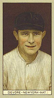 1912 Brown Backgrounds Red Cross DEVORE-NEWYORK-NAT. #45 Baseball Card