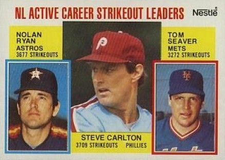 1984 Topps Nestle Hand Cut NL Active Career Strikeout Leaders #707 Baseball Card