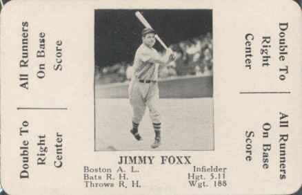 1936 S & S Game Jimmy Foxx # Baseball Card