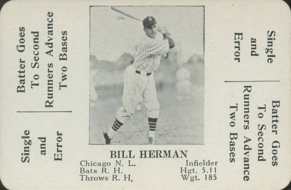 1936 S & S Game Bill Herman # Baseball Card