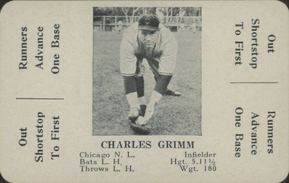 1936 S & S Game Charles Grimm # Baseball Card