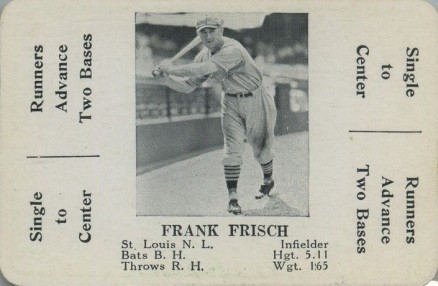 1936 S & S Game Frank Frisch # Baseball Card