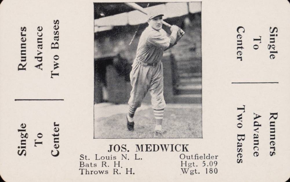 1936 S & S Game Jos Medwick # Baseball Card