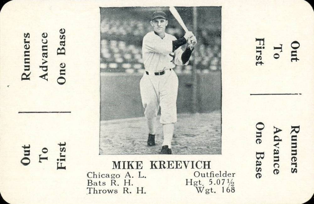 1936 S & S Game Mike Kreevich # Baseball Card