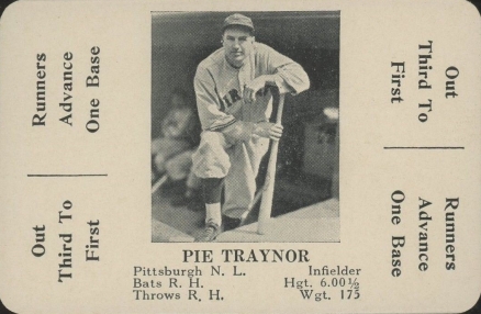 1936 S & S Game Pie Traynor # Baseball Card