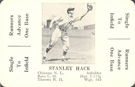 1936 S & S Game Stanley Hack # Baseball Card