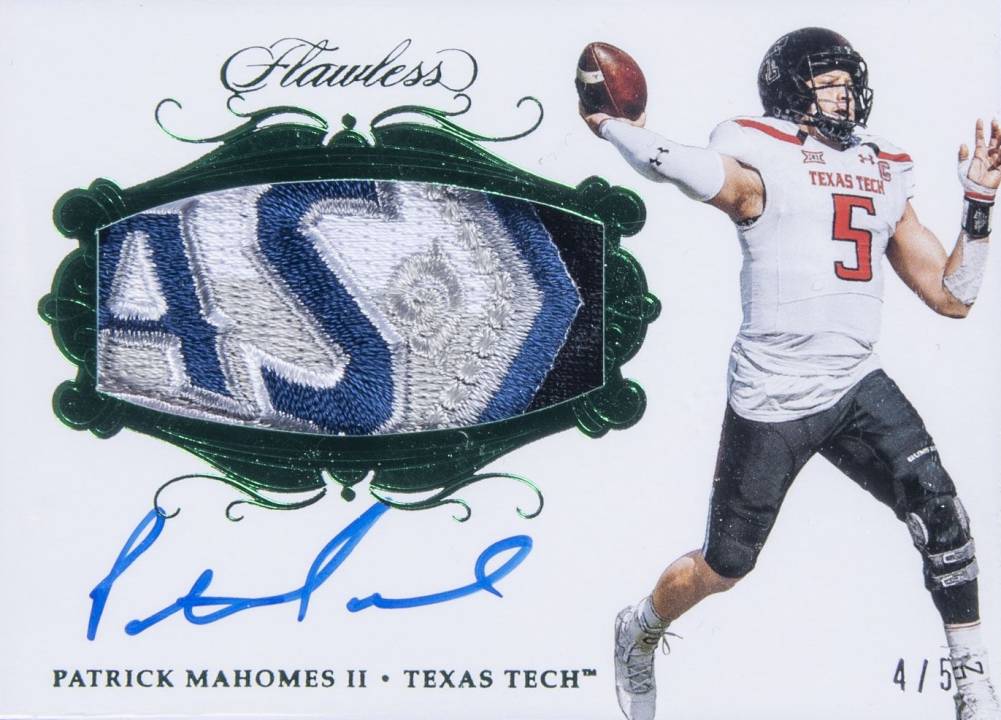 2018 Panini Flawless Collegiate Patch Autographs Patrick Mahomes II #PAPM Football Card