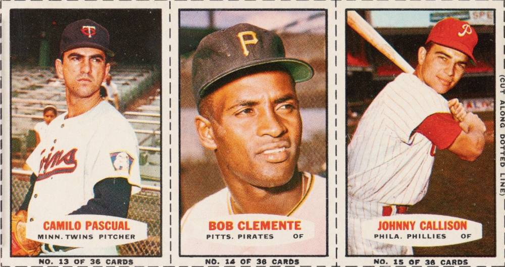 1963 Bazooka Panel Pascual/Clemente/Callison #5 Baseball Card