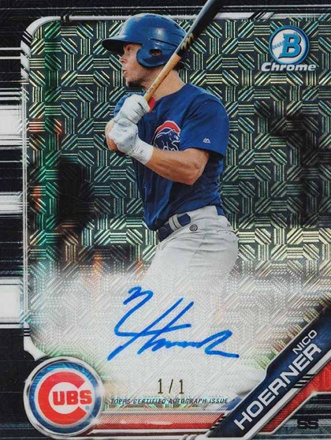 2019 Bowman Mega Box Chrome Mega Autographs Nico Hoerner #NH Baseball Card