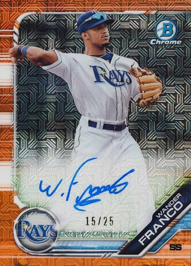 2019 Bowman Mega Box Chrome Mega Autographs Wander Franco #WF Baseball Card