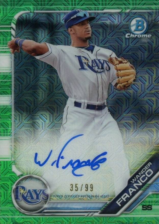 2019 Bowman Mega Box Chrome Mega Autographs Wander Franco #WF Baseball Card