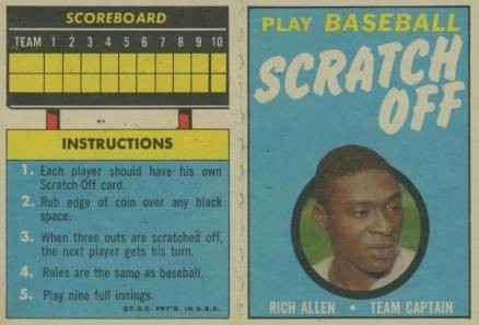 1970 Topps Scratch-Offs Rich Allen # Baseball Card