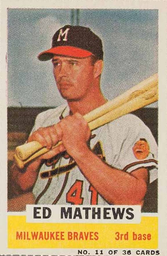 1961 Bazooka Ed Mathews #11 Baseball Card