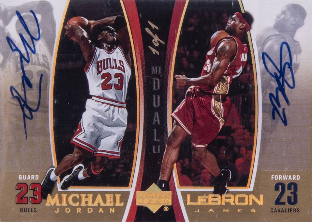 2005 Upper Deck MJ/LJ Bonus Pack LeBron James/Michael Jordan #LJMJ1-A Basketball Card
