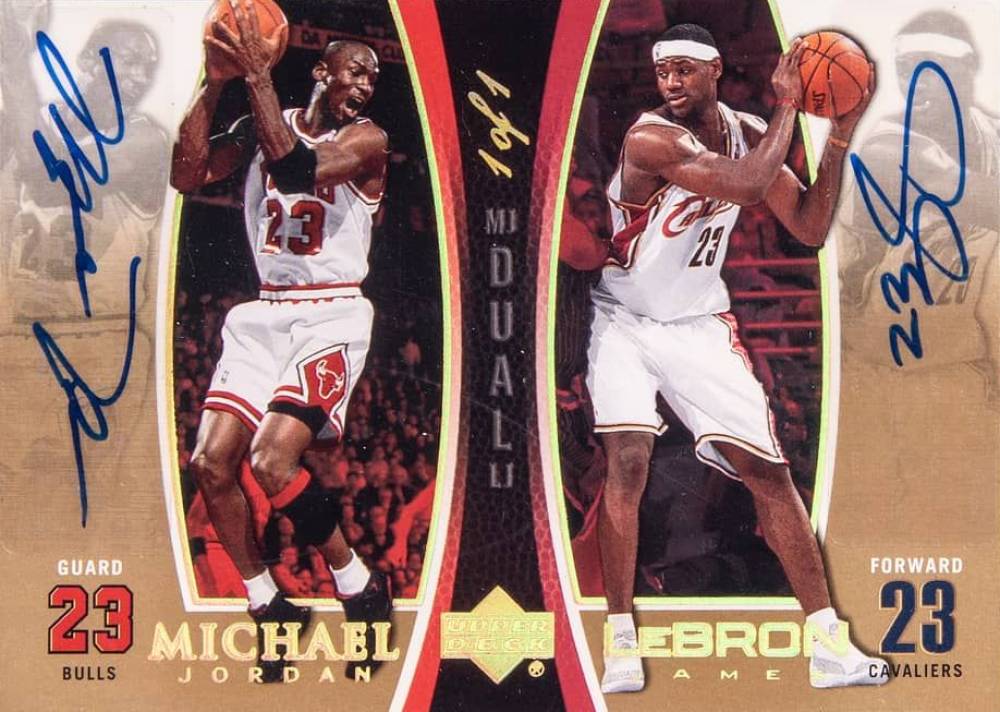 2005 Upper Deck MJ/LJ Bonus Pack LeBron James/Michael Jordan #LJMJ4-A Basketball Card