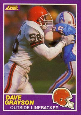 1989 Score Supplemental David Grayson #387S Football Card