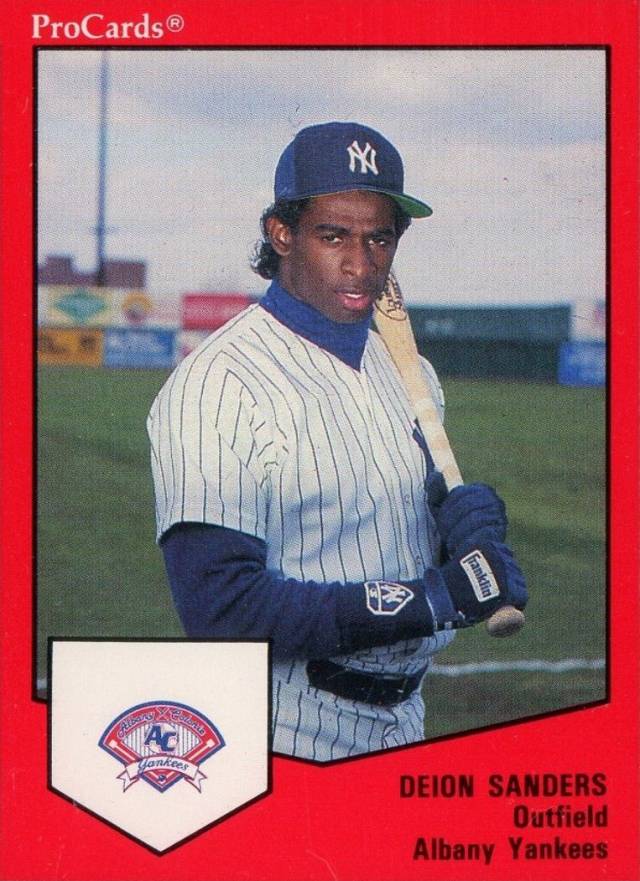 1989 Procards Albany Yankees Deion Sanders #338 Baseball Card