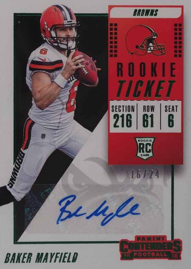 2018 Panini Playoff Contenders Preview Autograph Baker Mayfield #101 Football Card