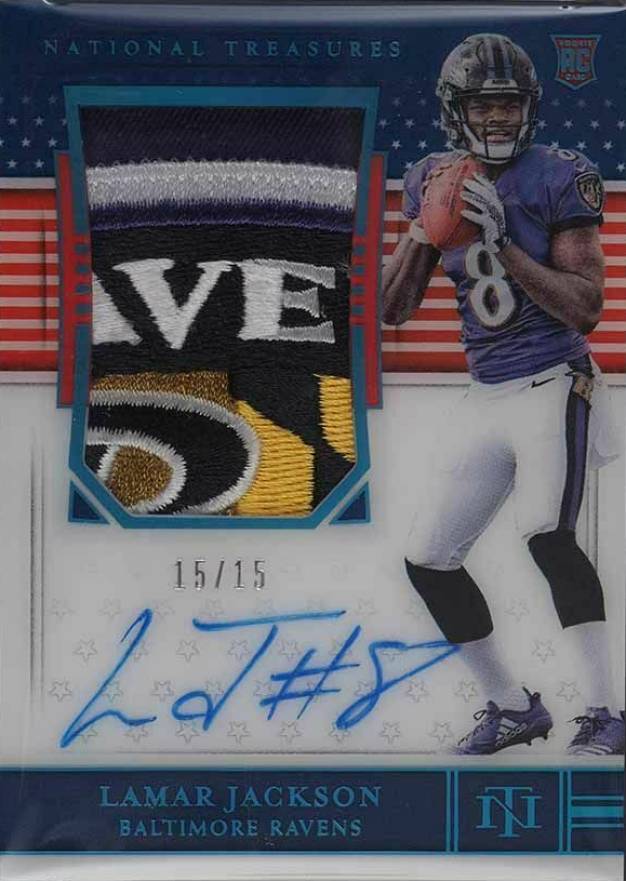 2018 Panini National Treasures Lamar Jackson #165 Football Card