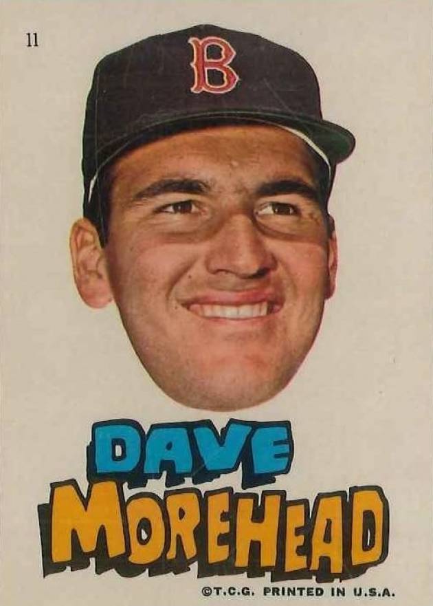 1967 Topps Red Sox Stickers Dave Morehead #11 Baseball Card