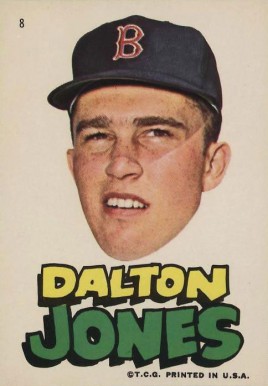 1967 Topps Red Sox Stickers Dalton Jones #8 Baseball Card