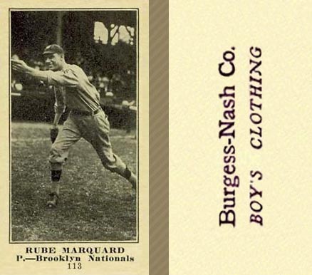 1916 Burgess-Nash Co. Rube Marquard #113 Baseball Card