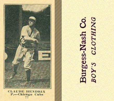 1916 Burgess-Nash Co. Roy Hartzell #77 Baseball Card