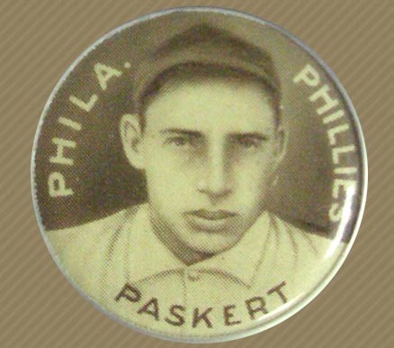 1910 Sweet Caporal Pins Paskert, Phila. Phillies # Baseball Card