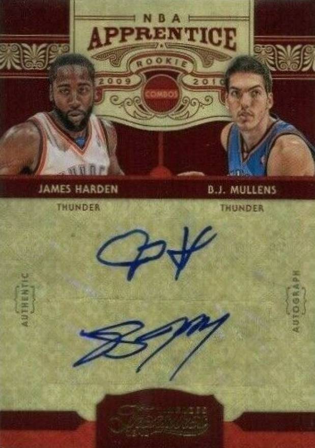 2009 Panini Timeless Treasures NBA Apprentice Combo B.J. Mullens/James Harden #3 Basketball Card