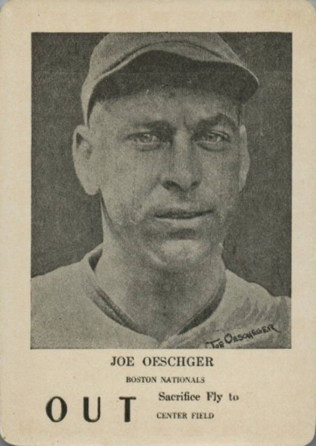 1923 Walter Mails Card Game Joe Oeschger # Baseball Card