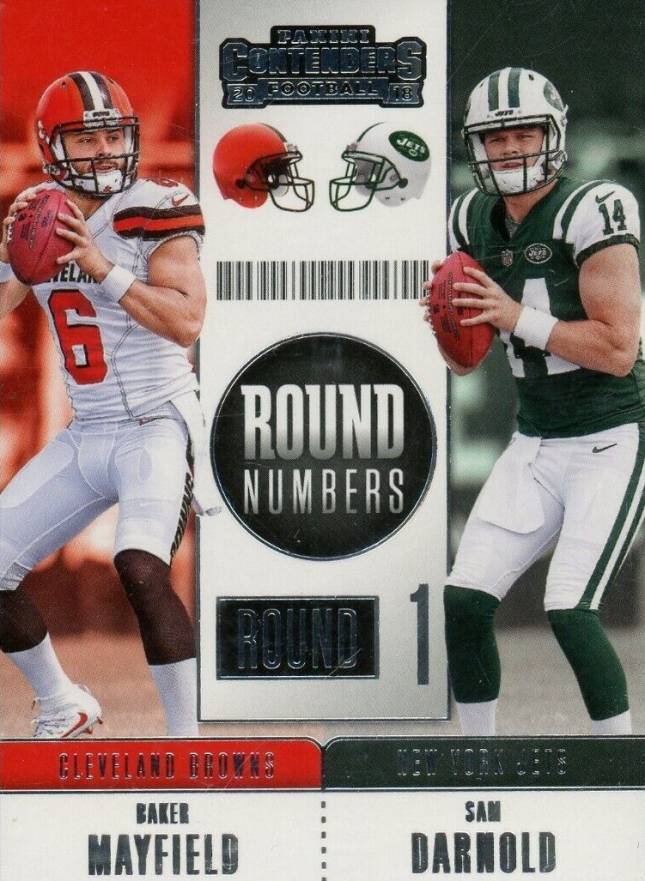 2018 Panini Contenders Round Numbers Baker Mayfield/Sam Darnold #MD Football Card