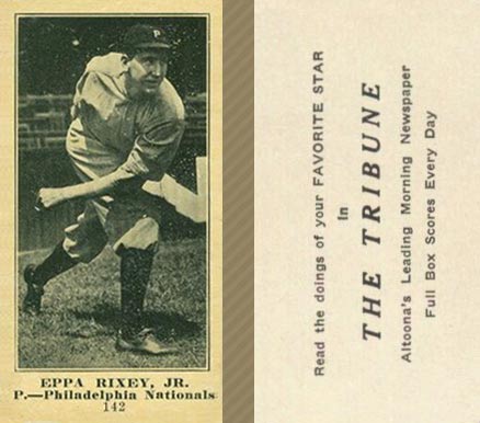 1916 Altoona Tribune Eppa Rixey #142 Baseball Card