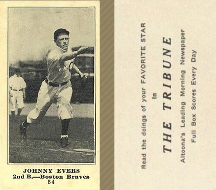 1916 Altoona Tribune Johnny Evers #54 Baseball Card