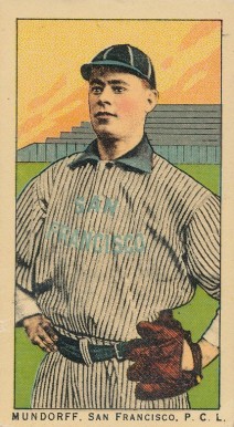 1910 Obak Mundorff, San Francisco, P.C.L. # Baseball Card